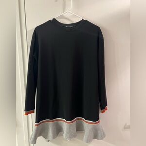 Zara Black and Gray Dress with Orange Accents